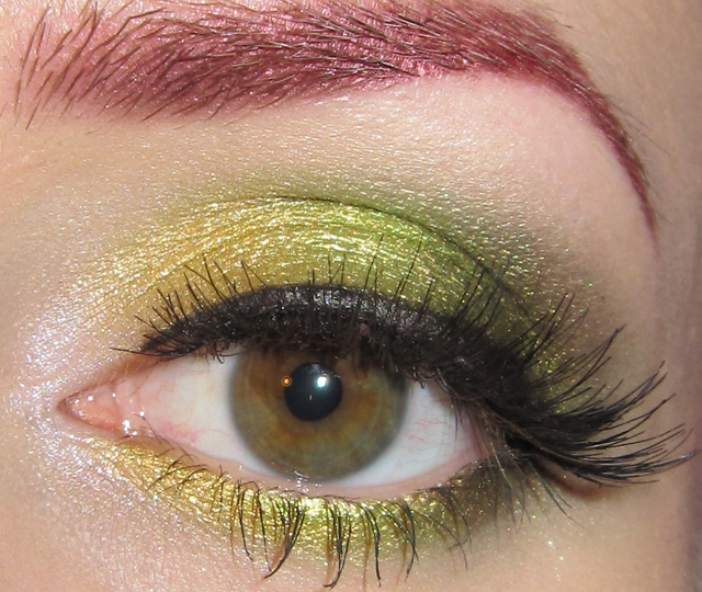 Makeup For Yellow Eyes Glitter Is My Crack Gold Yellow Lime And Green Eye Makeup Look