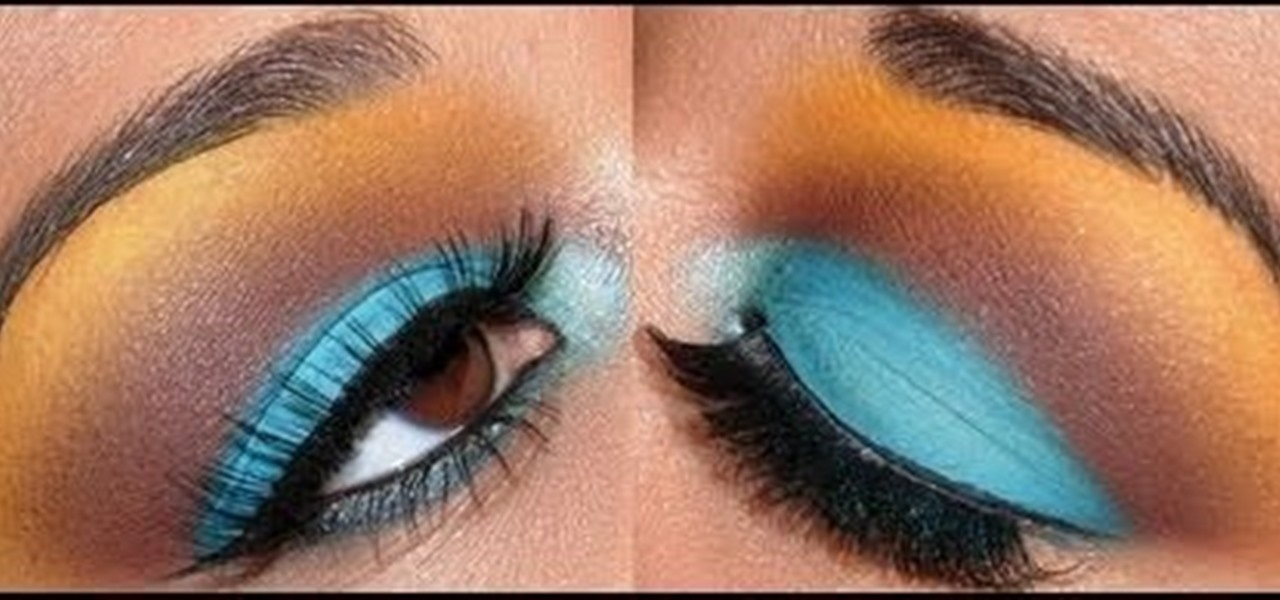 Makeup For Yellow Eyes How To Create An Edgy Turquoise Brown And Yellow Eye Makeup Look