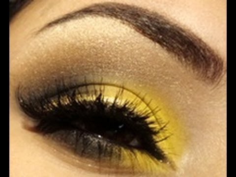 Makeup For Yellow Eyes Unbelievably Bright Yellow Smokey Eye Makeup Tutorial Youtube