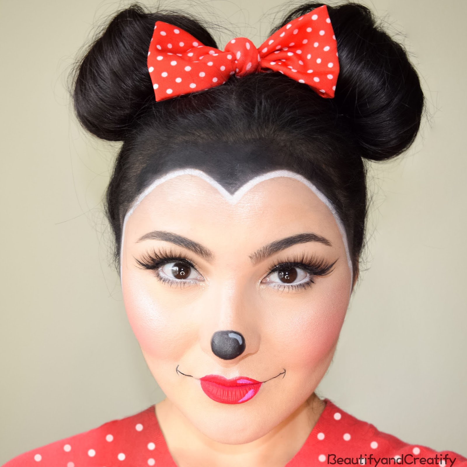 Minnie Mouse Eye Makeup Minnie Mouse Makeup And Hair Tutorial Easy Halloween Costume