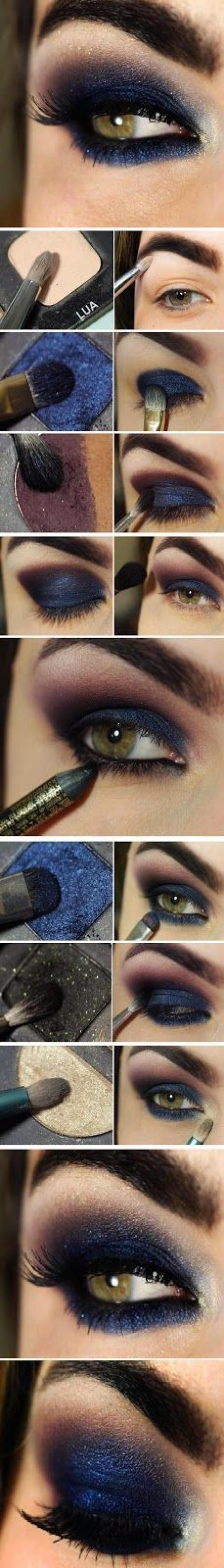 Navy Blue Eye Makeup Diy Navy Blue Eye Makeup Makeup Eye Shadow How To Diy Makeup Eye