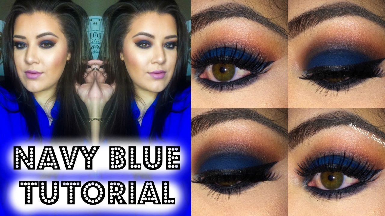 Navy Blue Eye Makeup Navy Blue Eyeshadow Tutorial Youtube