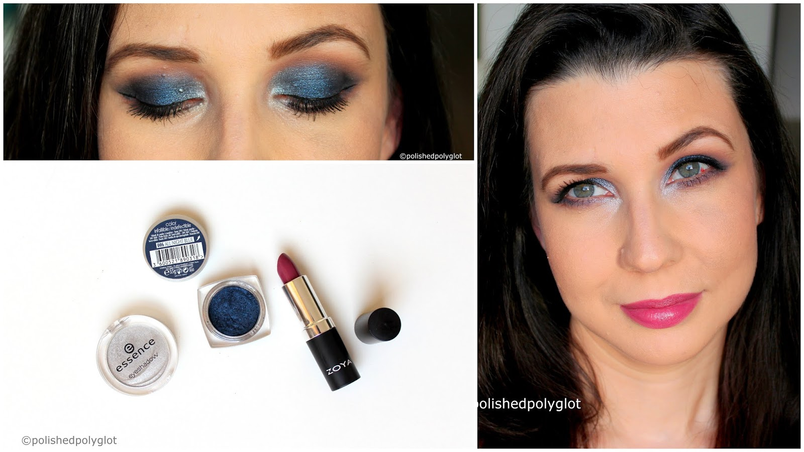 Night Out Makeup For Blue Eyes Makeup Smokey Blue Eyes And Pink Lips Monday Shadow Challenge