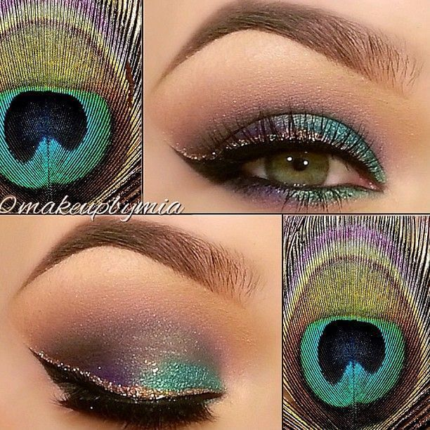 Peacock Inspired Eye Makeup Peacock Inspired Eye Makeup Makeupmia Beautytipsntricks