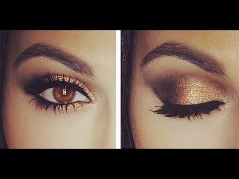 Perfect Eye Makeup For Dark Brown Eyes Gold Smokey Eye Tutorial Eye Makeup Tutorial Teni Panosian Youtube