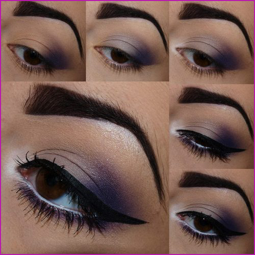 Pictures Of Pretty Eye Makeup How To Do Violet Pretty Eye Makeup For Brown Eyes Tutorial