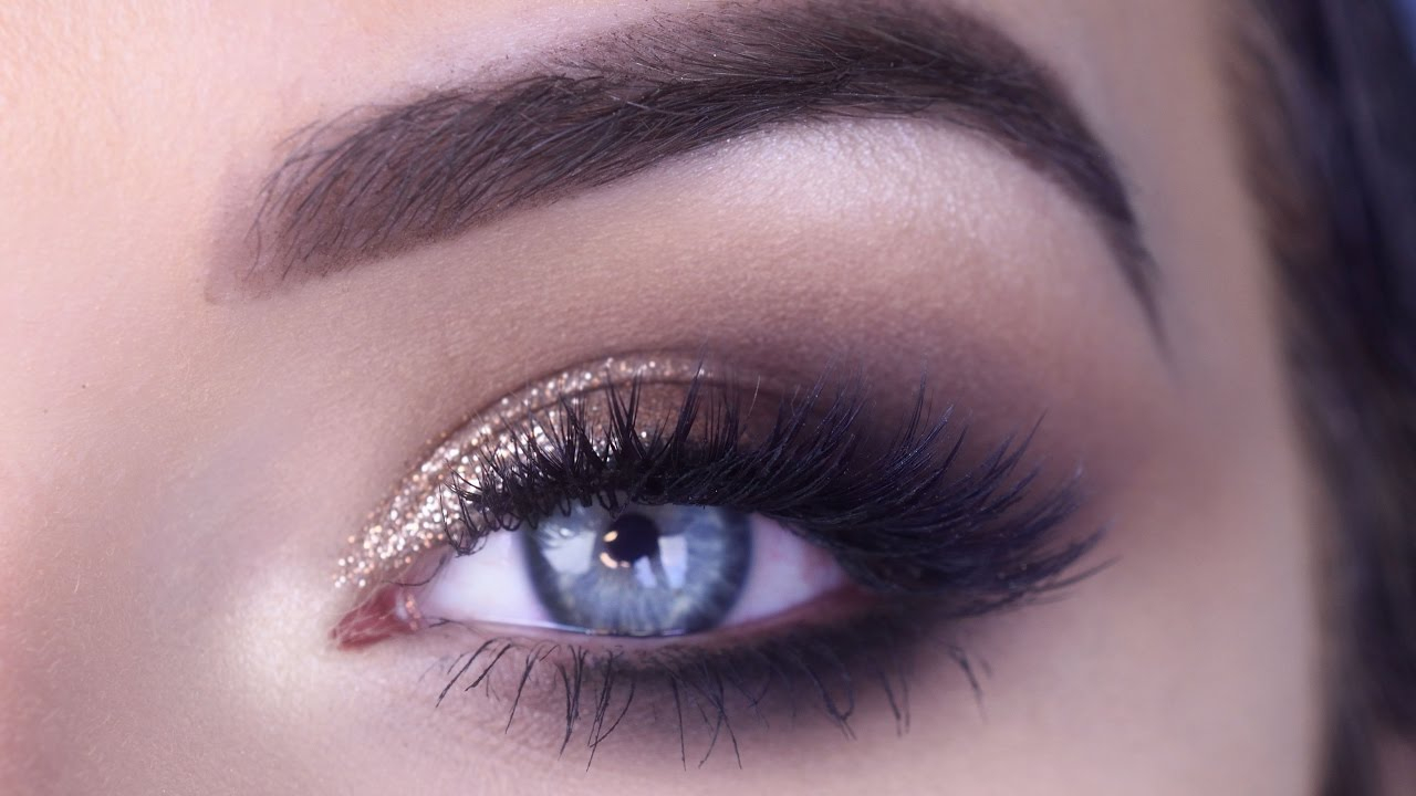 Prom Eye Makeup For Brown Eyes Easy Prom Eye Makeup Tutorial Bronze Glitter Smokey Eye Youtube