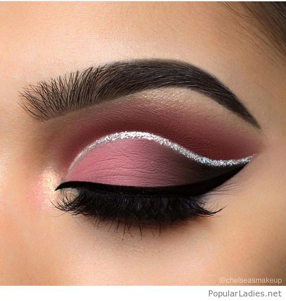 Purple Black Eye Makeup Purple And Black Eye Makeup With Silver Glitteer Detail