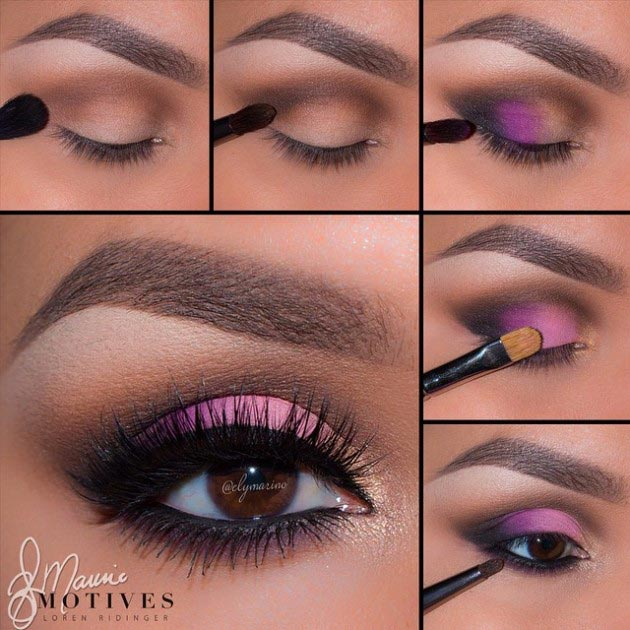 Purple Pink Eye Makeup 10 Most Flattering Colorful Eye Makeup For Brown Eyes