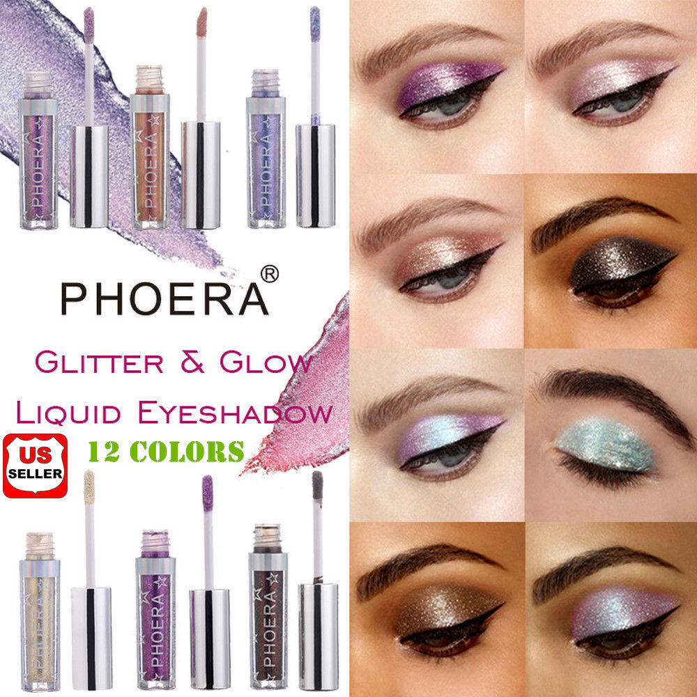 Shiny Eye Makeup 12 Colors Eyeshadow Liquid Waterproof Glitter Eyeliner Shimmer
