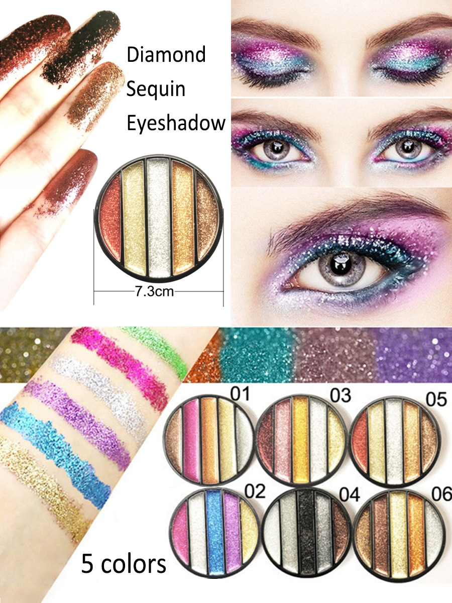 Shiny Eye Makeup Buy Cmaadu Shadow 5 Colors Glitter Eye Shadow Powder High Gloss