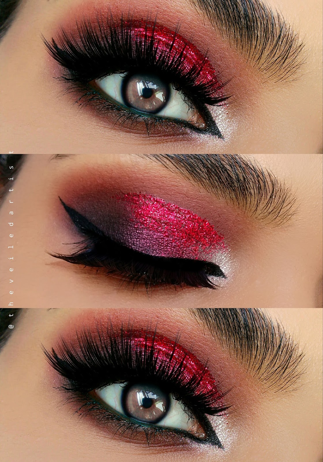 Smokey Eye Makeup Dramatic Pink And Red Glitter Smokey Eyes With A Pop Tutorial The