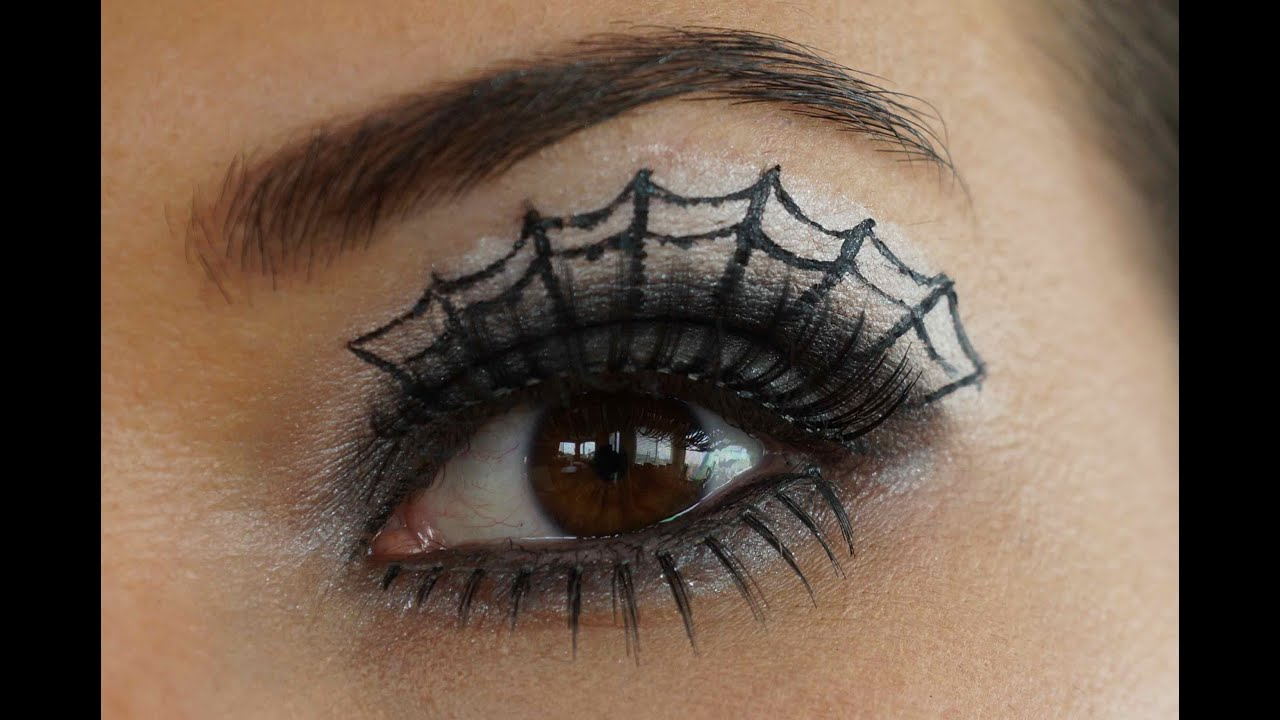 Spiderweb Eye Makeup How To Do Spider Web Eye Make Up Tutorial Youtube