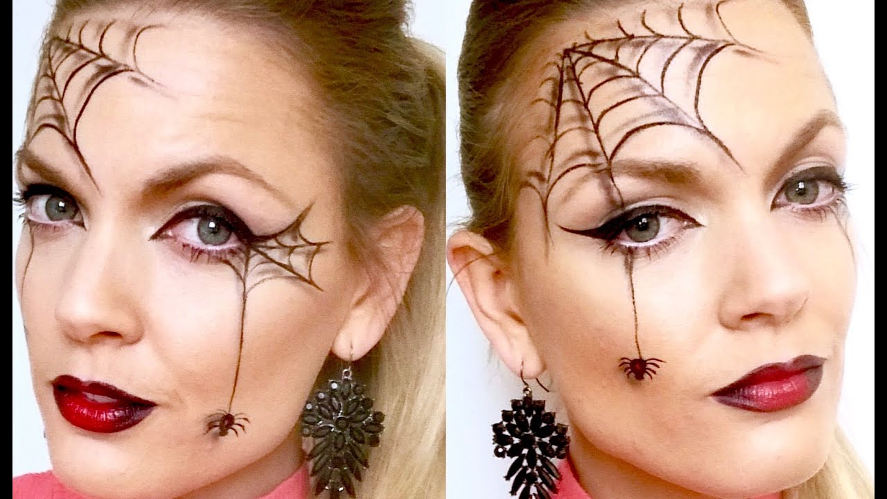 Spiderweb Eye Makeup Quick And Easy Spider Web Halloween Makeup Youtube