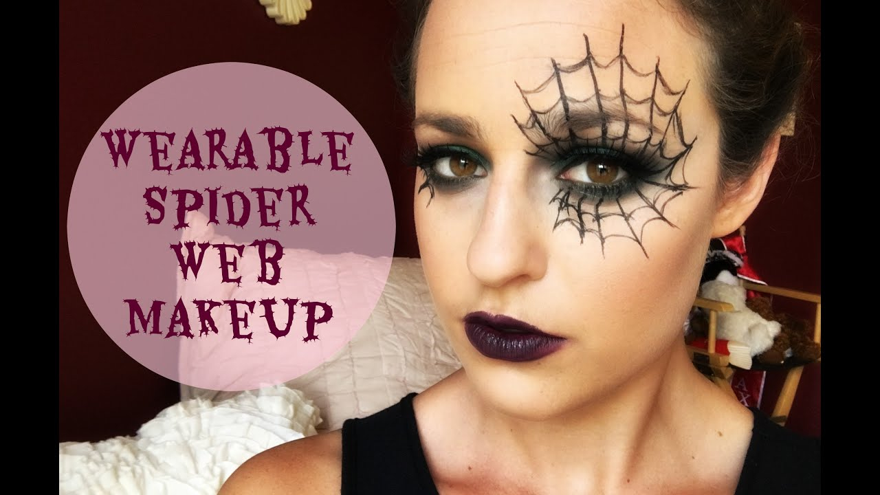 Spiderweb Eye Makeup Wearable Halloween Makeup Tutorial Spider Web Youtube