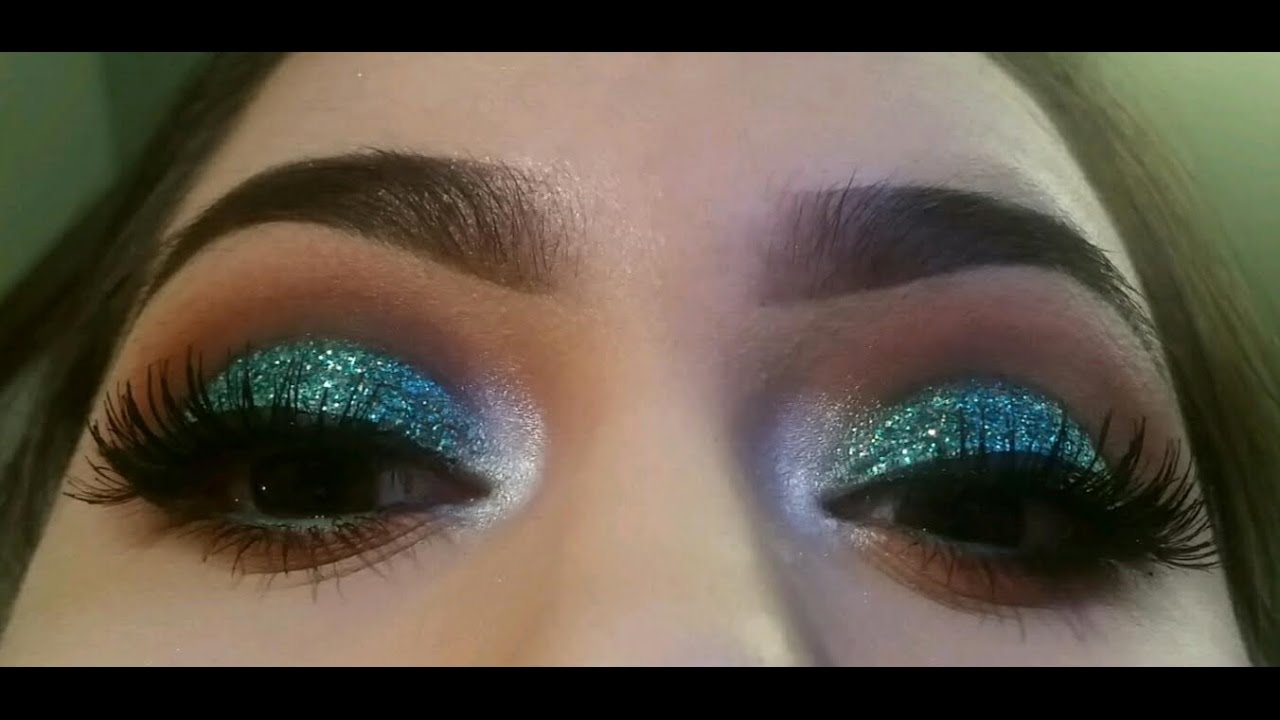 Turquoise Eye Makeup Turquoise Glitter Makeup Youtube