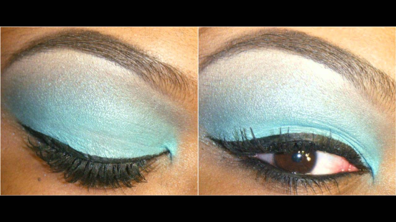 Turquoise Eye Makeup Tutorial Turquoise One Color Eyeshadow Youtube