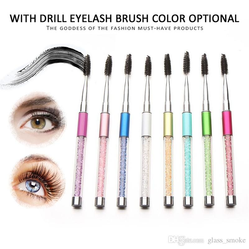 White And Pink Eye Makeup Diamond Makeup Eyelash Brush Kit 167cm Professional Cosmetics