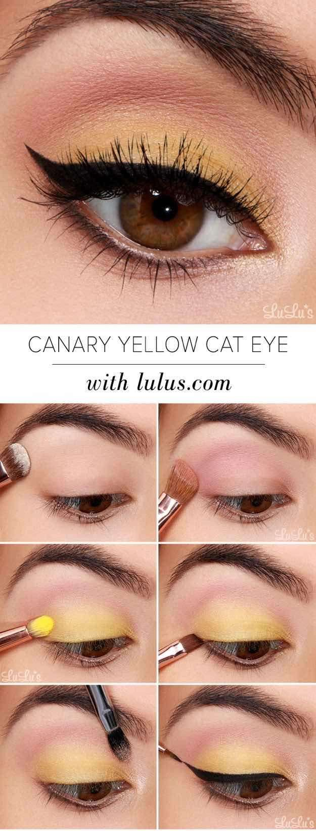 Yellow And Black Eye Makeup Best Ideas For Makeup Tutorials Yellow Shadow With Black Flick